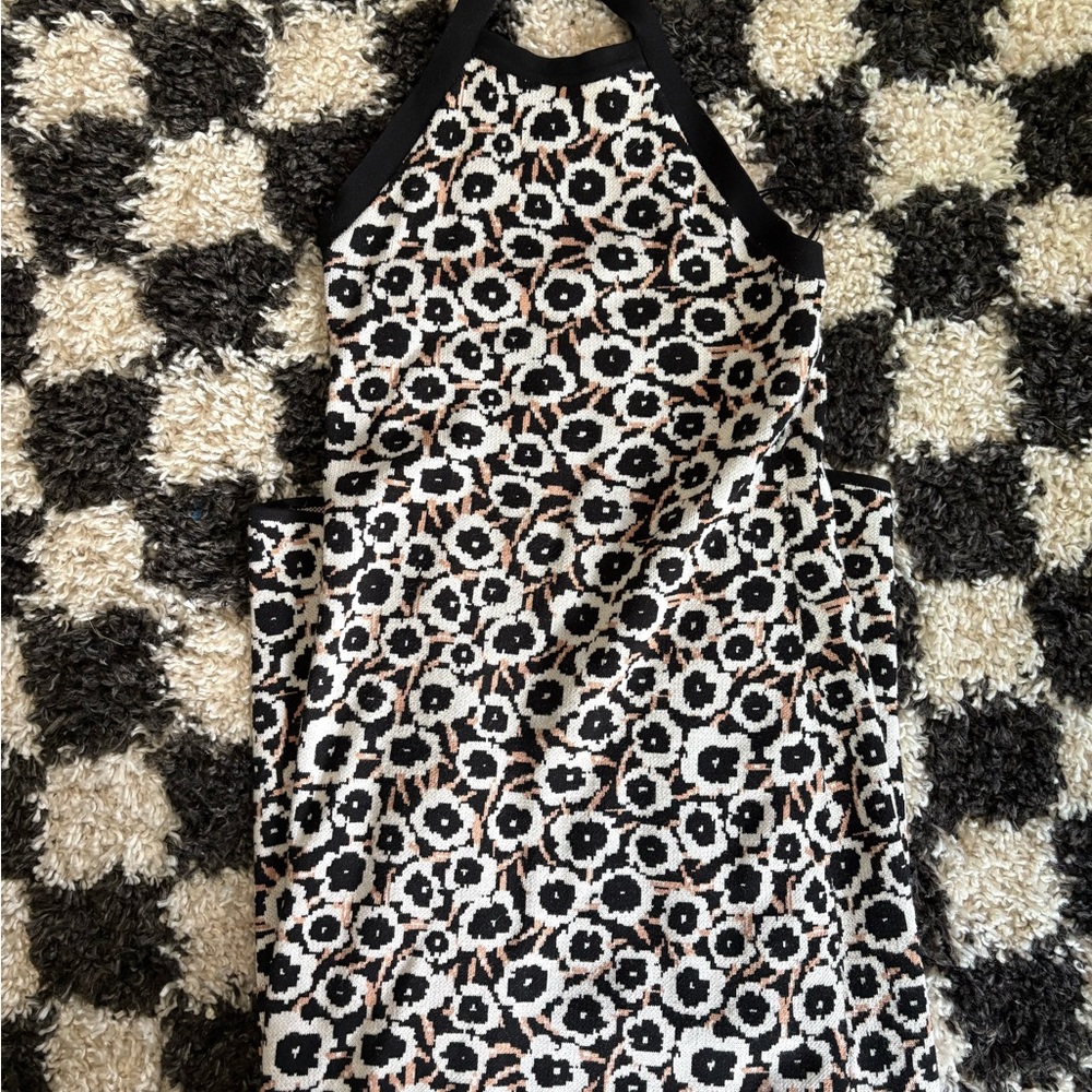 Diane Von Furstenberg Black and Tan Mesh Top